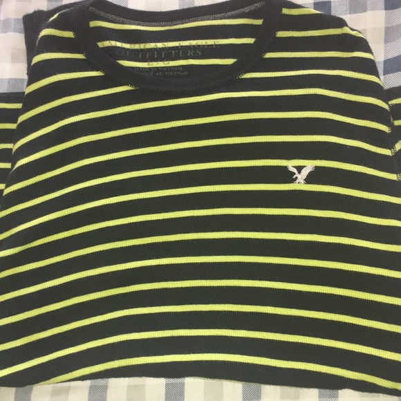 American Eagle Large Blue/Yellow Long Sleeve - Picture 1 of 3